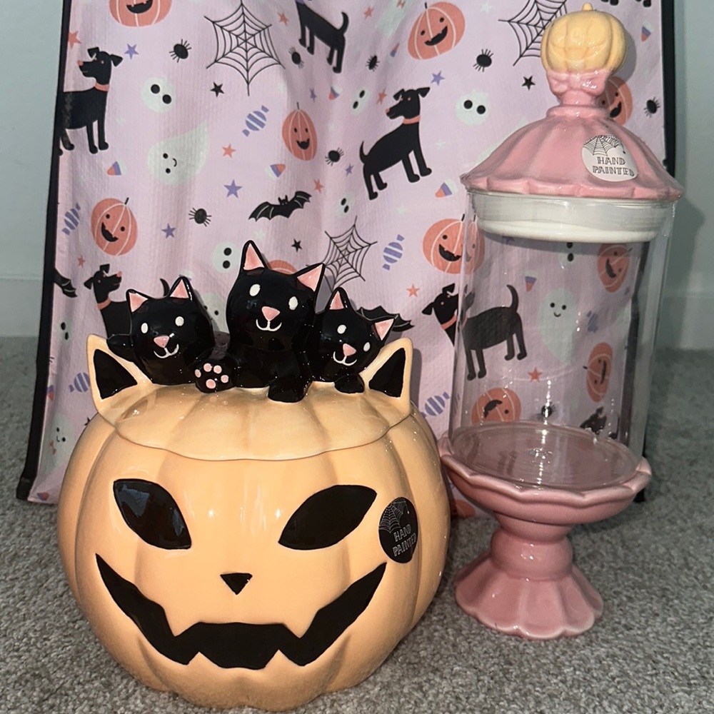 New 🎃 sold as a set cookie jar & candy canister